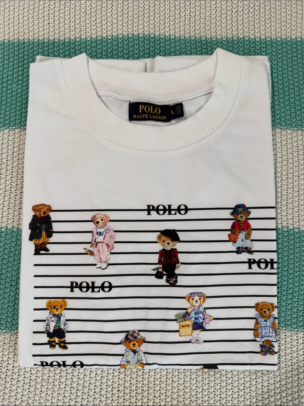 Polo by Ralph Lauren White Short-Sleeve Polo Bear Graphic Tee